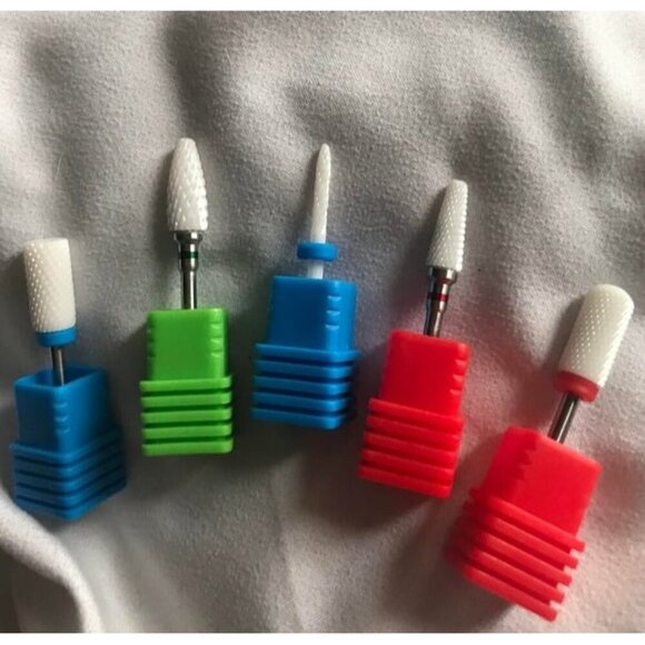 New Ceramic Nail Drill Bits Set, 3/32'' (2.35mm) Professional Acrylic Nail - Picture 2 of 2